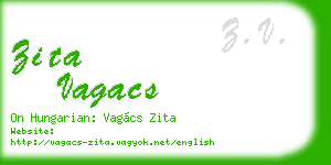 zita vagacs business card
